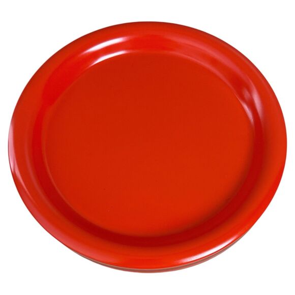 Ingrid Ltd Chicago Vintage Melamine Dinner Plates Red Orange 10.5" Set of 4 MCM - Picture 7 of 9